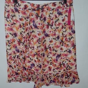 NWT Catherine Melandrino orange floral skirt